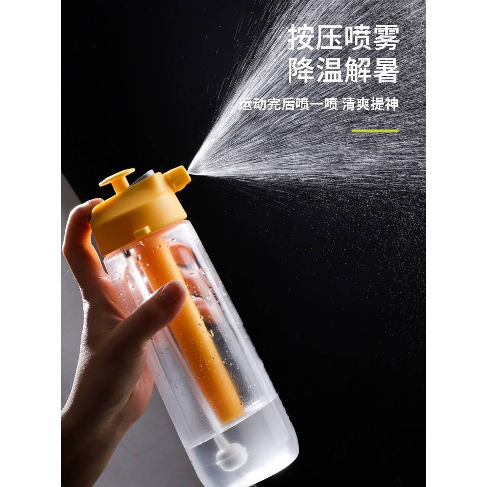 喷雾水杯高颜值多功能学生防摔夏天儿童上学多功能运动水壶大容量