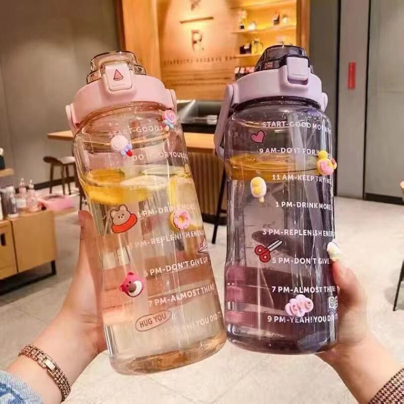 大容量塑料吸管水杯水瓶高颜值
