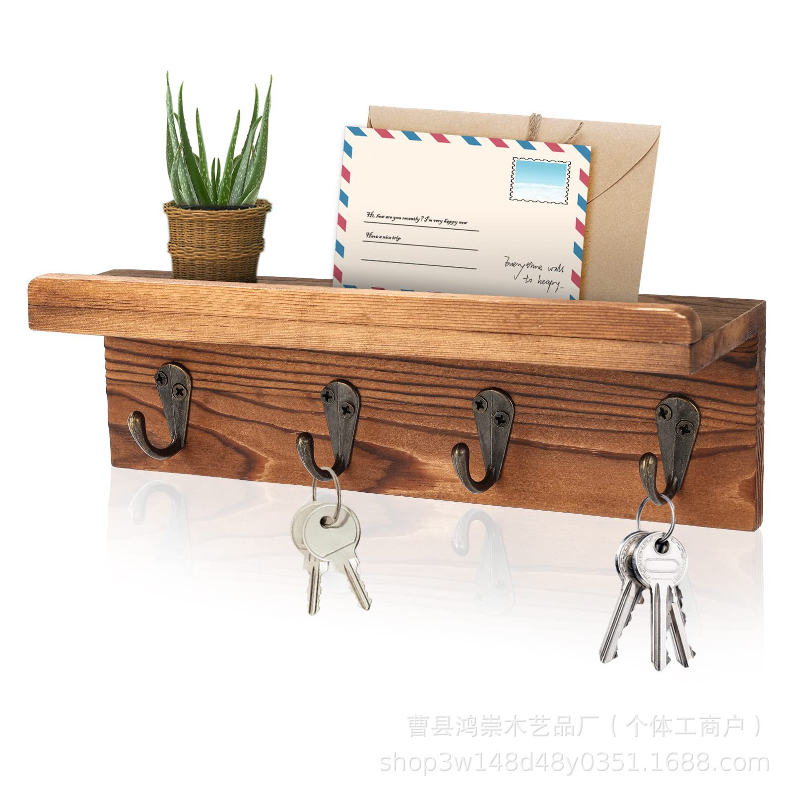 木质家用客厅壁挂式墙上置物架