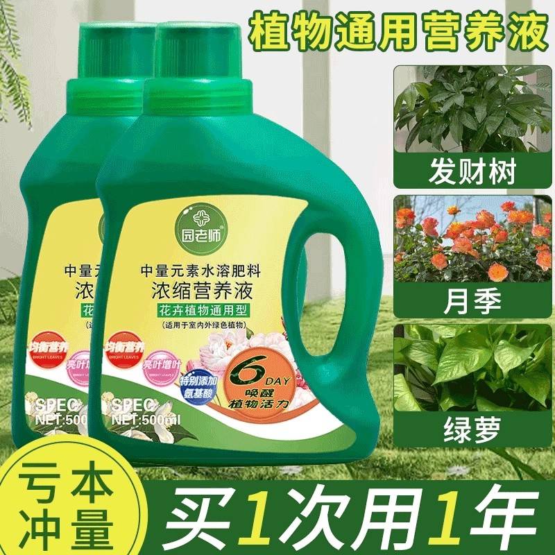 营养液植物通用型盆栽水培富贵竹黄金葛发财树营养液月季花专用肥