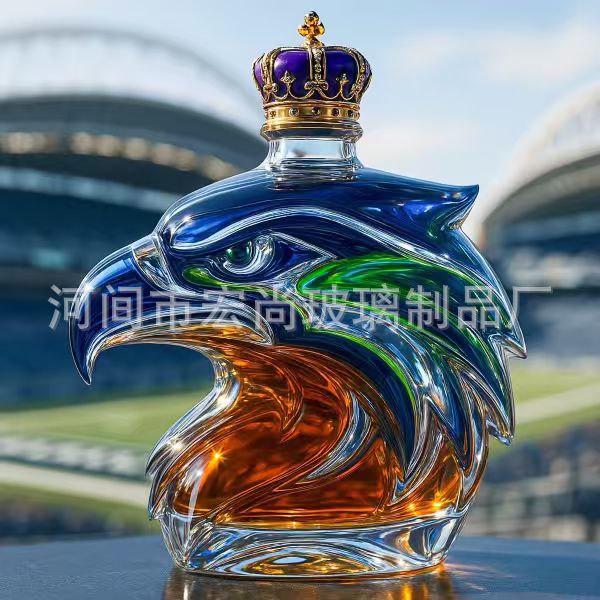 玻璃酒瓶异形创意有趣威士忌鹰头