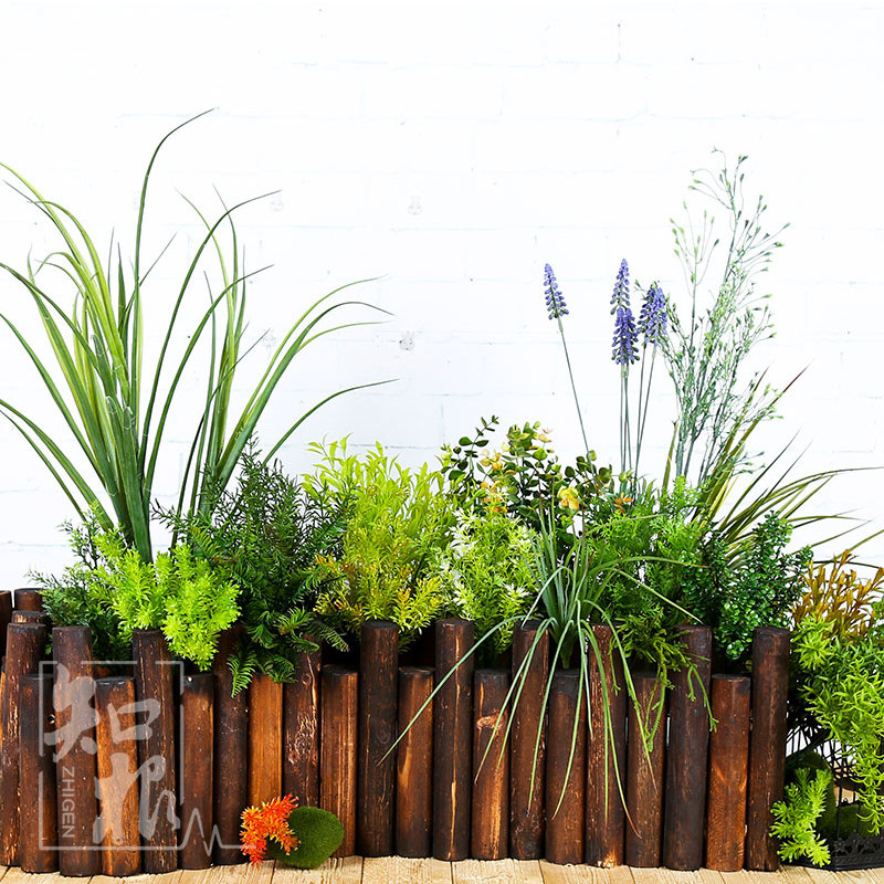 知根仿真植物绿植墙装饰草 假花配草插花配材户外园林景观材料