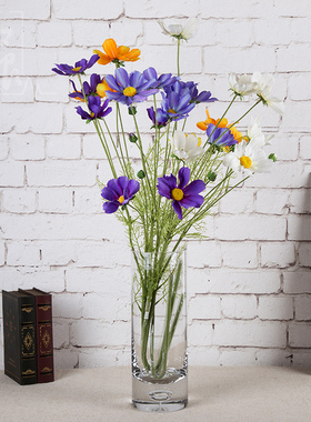 知根 仿真花装饰花假花波斯菊格桑花客厅餐桌摆放花卉单支绢花