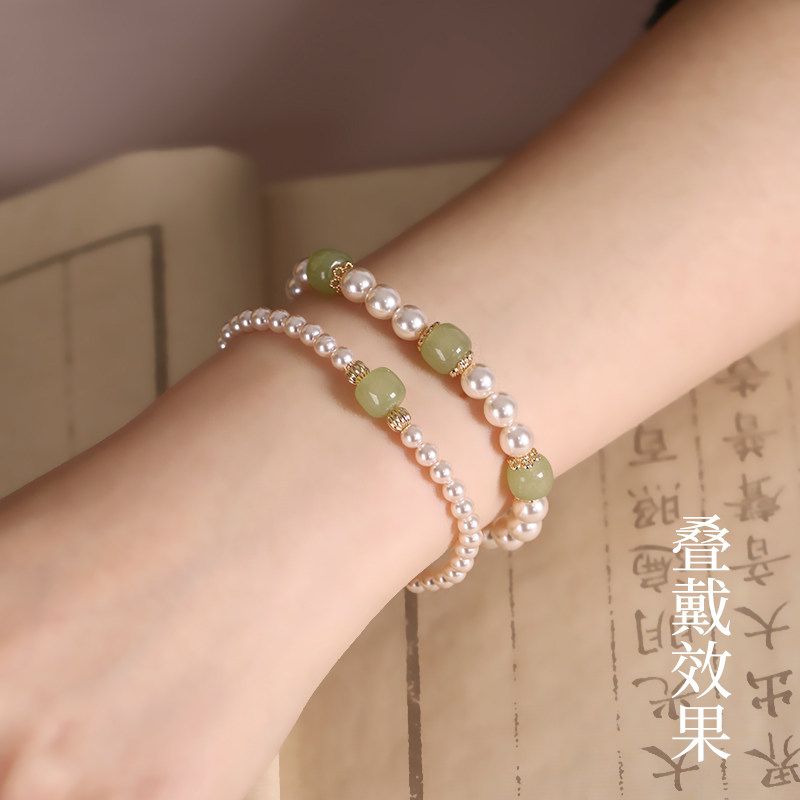 施家珍珠叠戴转运手链女款图片