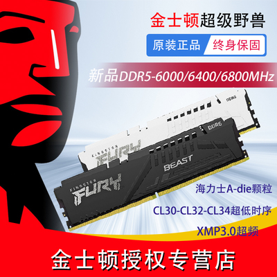 金士顿FURY DDR5 6000 6400 6800 电竞台式机内存条Beast超级野兽