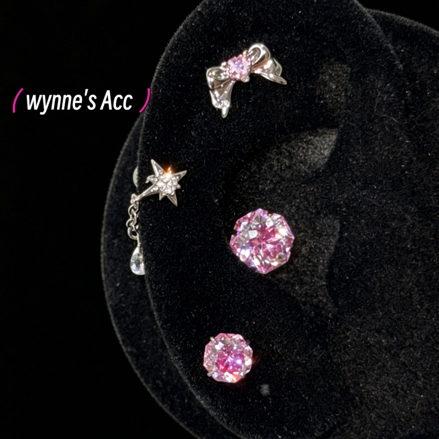 WYNNE’S少女心蝴蝶结钛钢耳钉图片
