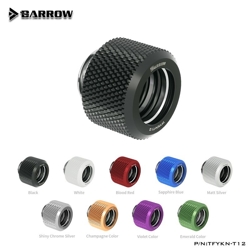 Barrow Choice系列 12MM硬管连接用手拧接头 彩色硬快TFYKN-T12