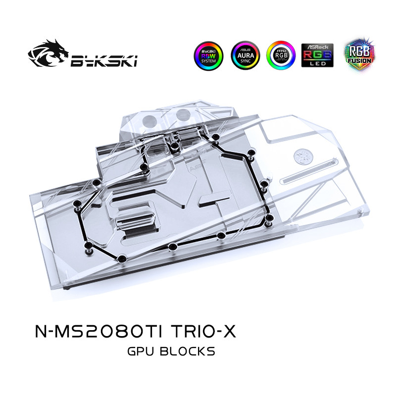 bykski n-ms2080ti trio-x 显卡水冷头 微星rtx2080ti trio魔龙