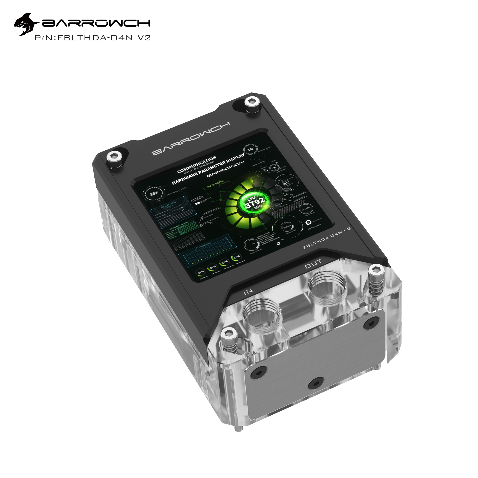 BarrowCPU水冷AM5温度监控副屏