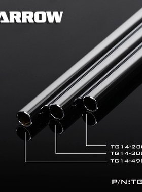 Barrow 水冷散热硬管14*12紫铜镀铬金属硬管 长度200 300 490MM