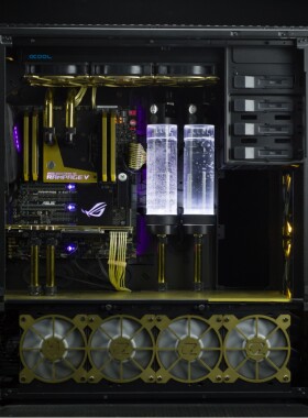 AEGIR X 海盗船哥斯拉900D EKWB订制水冷简约分体铜管水冷主机