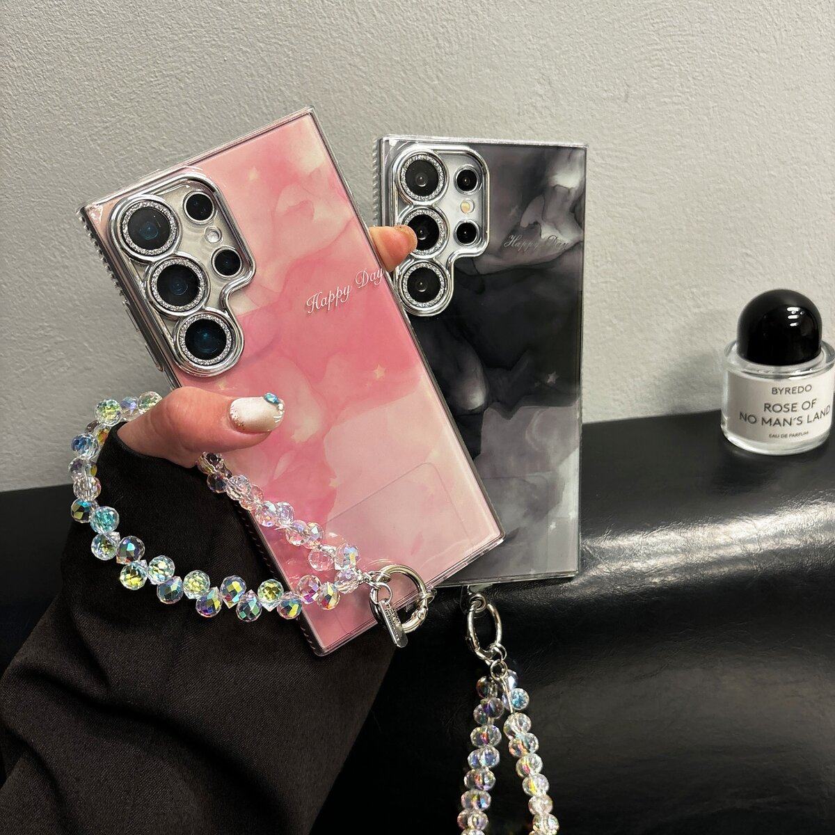 双层晕染黑S24Fe适用三星S25Ultra手机壳S23手链S24Plus防摔S23FE