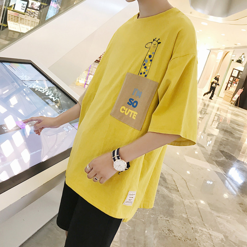 2020大货图案已注册夏季男士圆领拼色印花短袖宽松T恤男T69P35,男装T恤,星座410(原411)
