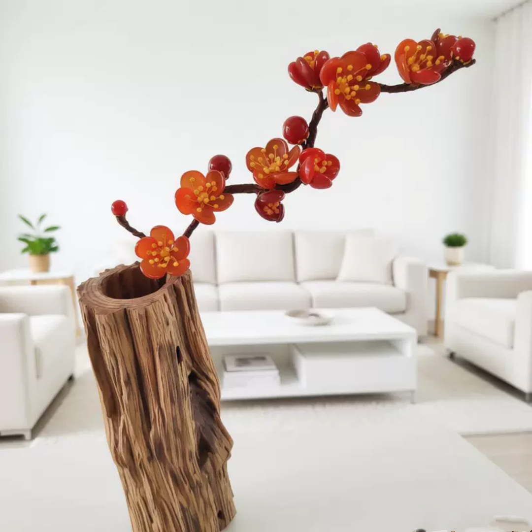 粉水晶玛瑙花朵摆件新中式装点