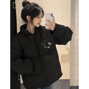 2025新款羽绒棉服女大童冬季初中高中学生宽松立领棉袄面包服外套