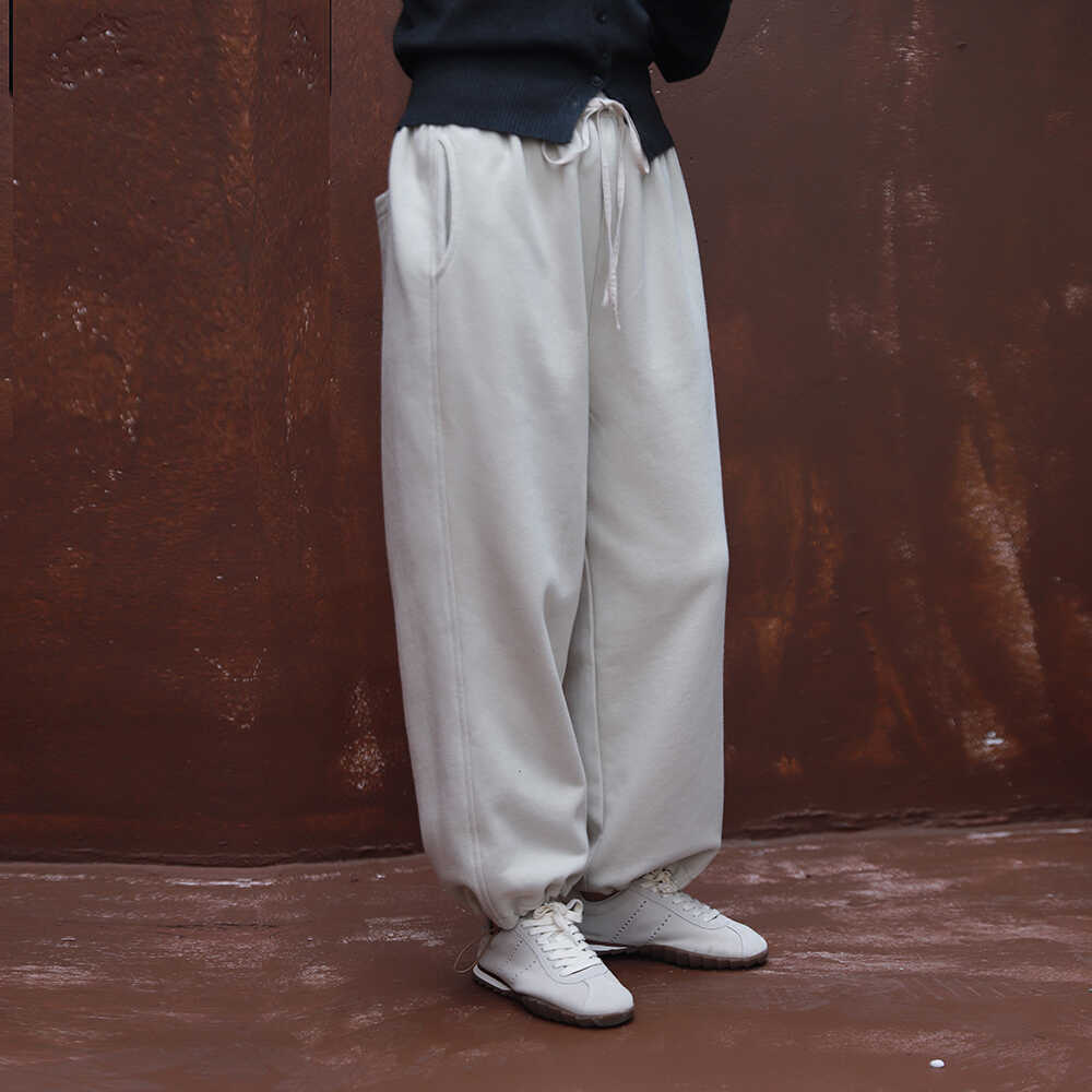 卫裤雨文她城加绒运动休闲原创