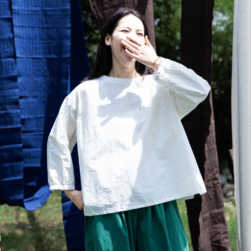 雨文她城｜极简100%匹马棉文艺气质衬衫女长袖宽松白色上衣套头衫