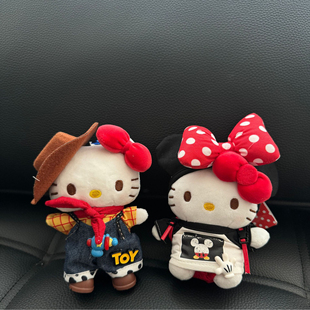 新胡迪牛仔米奇hellokitty变装玩偶挂件卡通公仔kt猫包挂饰钥匙扣