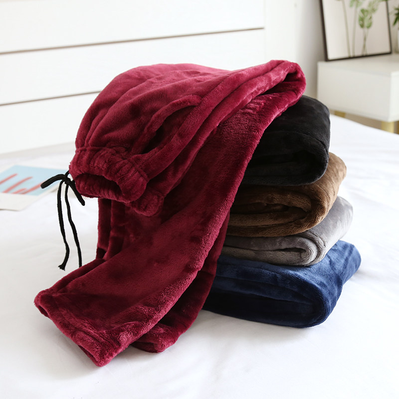 法兰绒睡裤男女士秋冬季直筒散腿宽松大码中老年保暖加厚家居长裤,女士内衣/男士内衣/家居服,睡裤/家居裤,淘宝优惠券,粉丝福利购,淘宝优惠卷