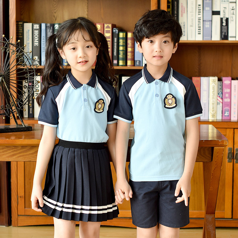 2025夏季新款幼儿园园服校服短袖两件套装英伦学院风中小学生班服