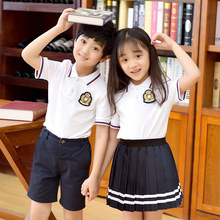 英伦风夏季 中小学生毕业服装 童装 短袖 班服幼儿园园服 教师校服套装