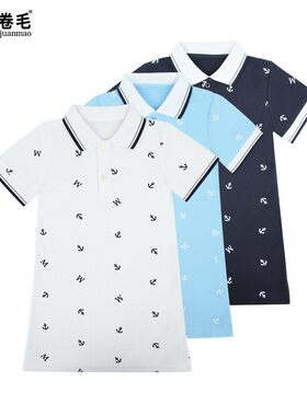 童装裙子短袖女生夏季小学生校服裙英伦学院风短袖印花女童连衣裙