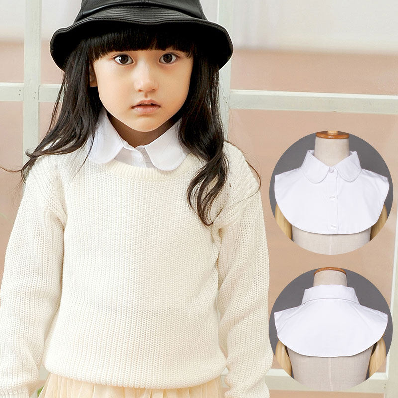 卷卷毛小学生装儿童装衬衣白色衣领子女童高中初中学院风衬衫假领