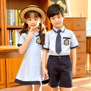 幼儿园园服男女童装 英伦学院风校服裙夏季 小学生毕业服装 班服套装