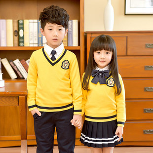幼儿园园服英伦学院风校服春秋冬装毛衣男童女童装小学生班服套装
