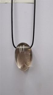 天然石茶晶长条状随形3MM横孔裸石吊坠情侣项链手工DIY配件水晶