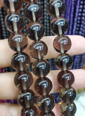 情侣天然通透体冰耀裸石圆珠串珠