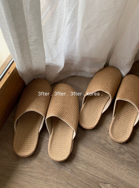 Chris 日式马来草亚麻拖鞋女家用室内防滑木地板夏天家居凉拖鞋