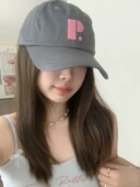 Chris 韩国大写字母刺绣撞色棒球帽软顶百搭显脸小情侣款 鸭舌帽