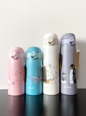 虎牌女学生儿童卡通日本TIGER/新款保温杯MCT-A035 A050不锈钢水