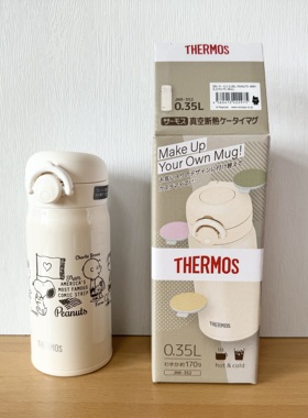 日本正品JNL/JNR350系列卡通史努比合作款保温杯不锈钢白色500ml