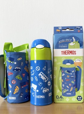 膳魔师儿童吸管杯FHL403卡通图案400ml日本本土版正品现货带杯套