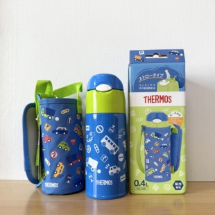 膳魔师儿童吸管杯FHL403卡通图案400ml日本本土版正品现货带杯套