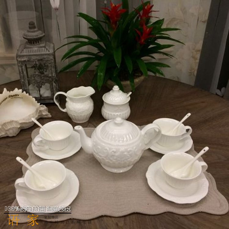 15头咖啡杯碟浮雕结婚礼物茶具