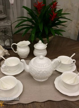 15头咖啡杯碟浮雕结婚礼物茶具