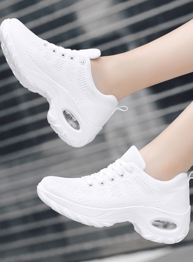 白色品牌特价女鞋运动鞋夏季透气休闲鞋广场舞鞋气垫旅游鞋跳舞鞋