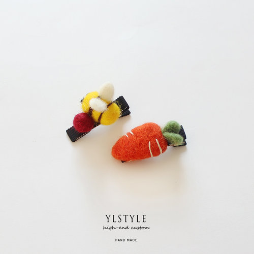 原创设计新品羊毛毡手工发夹头饰