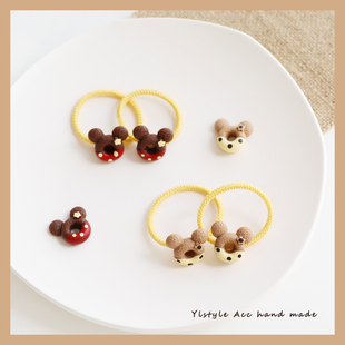 Ylstyle Acc原创手作可爱米奇甜甜圈儿童皮筋发绳扎头发头绳发饰