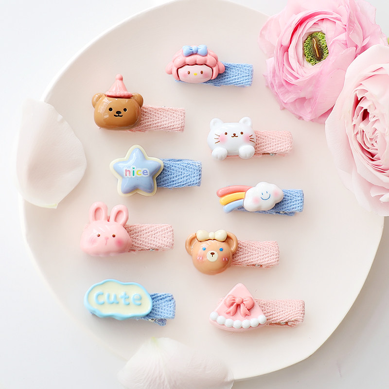 可爱儿童小熊兔子猫咪儿童宝宝全包发夹刘海碎发夹侧边夹发饰品