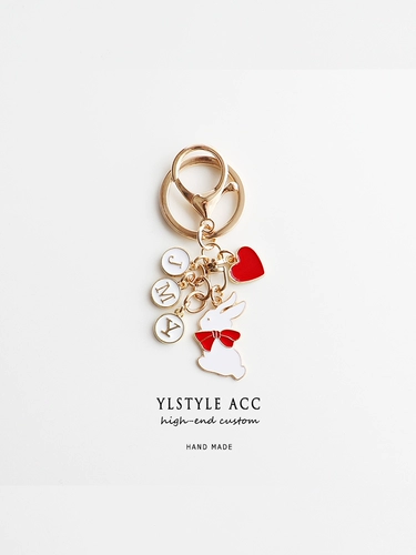 Милый кролик в виде сердечка, брелок, универсальная подвеска, аксессуар, простой и элегантный дизайн, делается под заказ