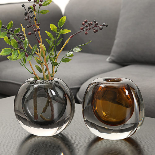 轻奢玻璃花瓶客厅玄关软装饰品