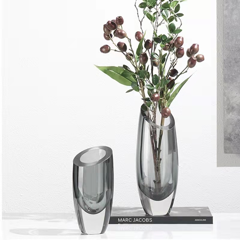 简约玻璃花瓶餐桌软装插花摆件