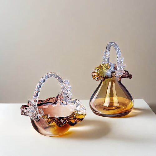 简约现代精致琉璃花篮ins客厅