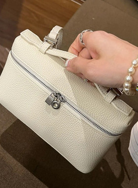 2024新款头层牛皮LP19饭盒包女高级感手提凯莉包包单肩斜挎化妆包