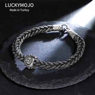 四叶草转运珠手链男女纯银配饰手串配珠小众复古DIY编织手绳珠子