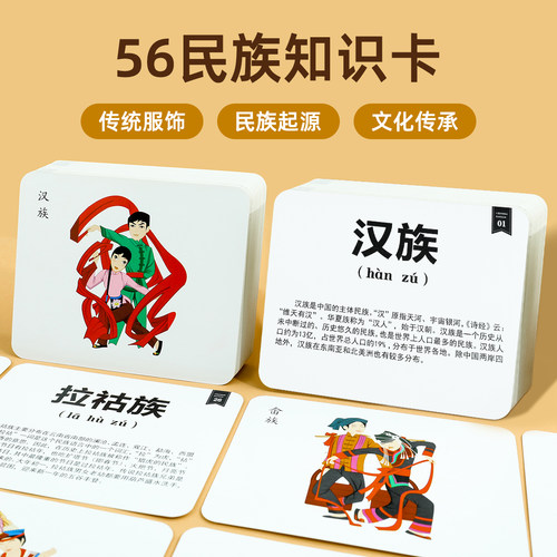 拓展民族知识56个民族卡图文结合